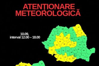 Administrația Națională de Meteorologie a emis noi avertizări de caniculă
