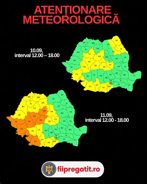 Administrația Națională de Meteorologie a emis noi avertizări de caniculă
