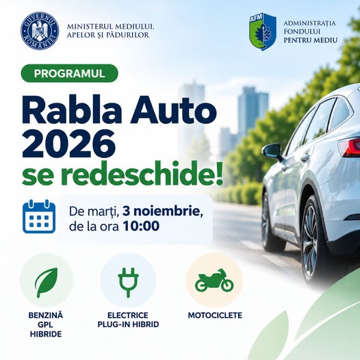 Programul Rabla Auto se redeschide cu o nouă sesiune de finanțare